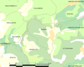 Mapa obce Puberg