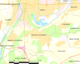 Mapa obce Nanteuil-lès-Meaux