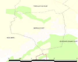 Mapa obce Méréaucourt