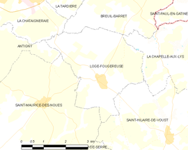 Mapa obce Loge-Fougereuse