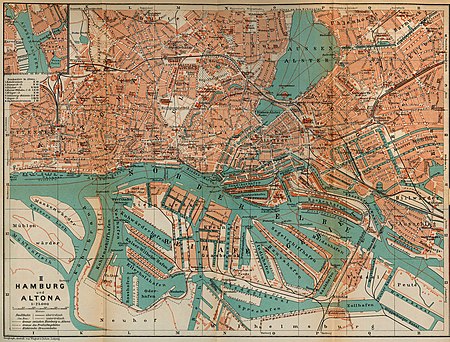 Map hamburg altona 1910