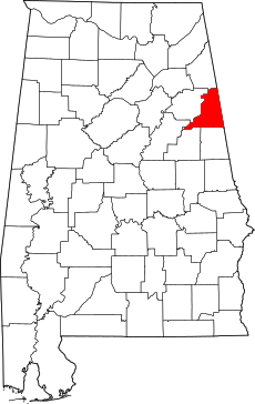Map of Alabama highlighting Cleburne County.svg