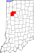 Mapa del estado que destaca el condado de White