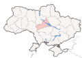 Location of Cherkasy Oblast (Cherkasy Oblast) on the map of Ukraine