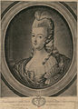 Marie Antoinette, cheveux relevés et fixés en bandeaux roulés.jpg
