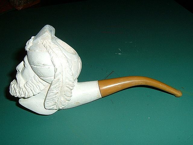 A smoking pipe carved from meerschaum