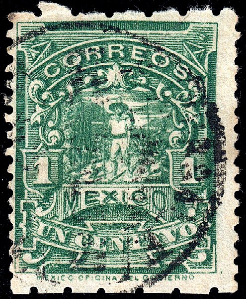 File:Mexico 1896-97 1c perf 6x12 Sc257b used.jpg