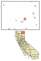 Location of Alturas in Modoc County, California.