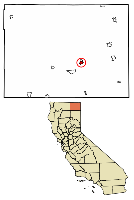 Location of Alturas in Modoc County, California