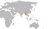 Location map for Myanmar and Switzerland.