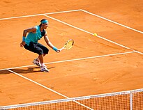 Nadal playing at the 2007 Monte-Carlo Masters.