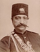 Naser al-Din Shah Qajar, close up, with slight smile by Nadar