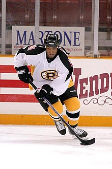 Robinson with the Providence Bruins in 2005 Nathan Robinson Providence.jpg