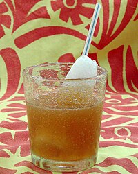 A Navy Grog with a Don the Beachcomber-type snow cone of shaved ice. Navy Grog.jpg