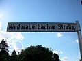 Straßenschild „Niederauerbacher Straße“ im heutigen „Unterdorf“