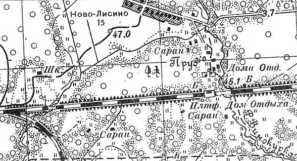 План деревни Новолисино. 1939 год