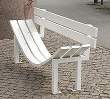 "Modified Social Benches", 2005, exhibited by Johann Konig and 303 Gallery at Kiasma, Helsinki. Oeuvre de Jeppe Hein (Kiasma, Kelsinki) (2756292792).jpg