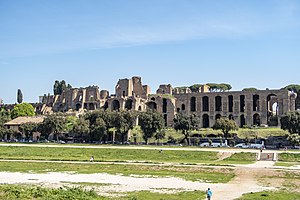 Palatine Hill from across the Circus Maximus April 2019.jpg