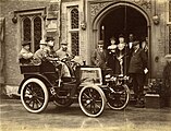 "the Hon. C.S. Rolls' autocar with HRH The Duke of York, Lord Llangattock, Sir Charles Cust and the Hon. C.S. Rolls as occupants" (1900). Charles Stewart Rolls went on to co-found Rolls-Royce in 1906.