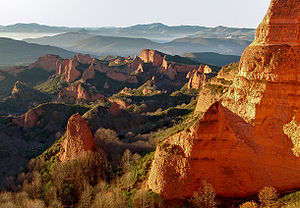 Edited. View of Las Médulas, León, Spain