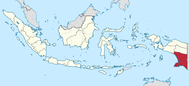 Peta Papua Kidul ing Indonésia