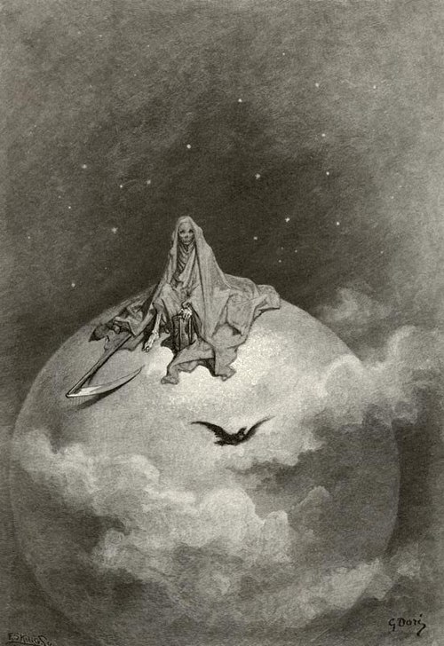 An Illustration of Poe's "The Raven" by Gustave Doré