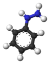 Ball-and-stick model of phenylhydrazine