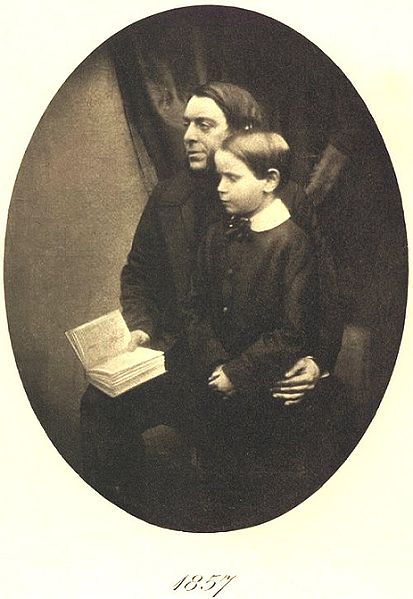 Edmund Gosse in 1857, with father Philip Henry Gosse