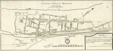 Mapa de la ciutat de Mont-real a Canadà, 1723