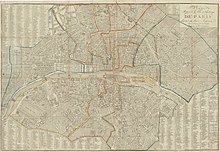 1827 (Eustache Hérisson, Plan routier de la ville et fauxbourgs de Paris, divisé en douze mairies)