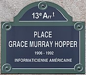 Plaque Place Grace Murray Hopper - Paris XIII (FR75) - 2021-06-30 - 1.jpg