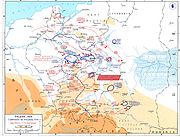 A map of Poland showing the German invasion from east Germany, East Prussia and German-occupied Czechoslovakia in September 1939