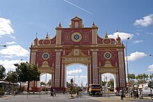 The main entrance to the Seville Fair 2012, in Los Remedios. Portada feria 2012.jpg