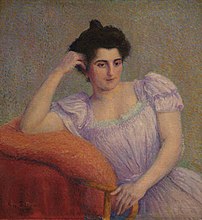 Portrait de Madame Marthe, huile sur toile d'Hippolyte Petitjean (1899, musée des Ursulines de Mâcon). (définition réelle 2 534 × 2 760)