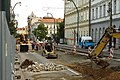 Čeština: Rekonstrukce tramvajové trati na Smetanově nábřeží v Praze English: Reconstruction of tram track in Smetanovo nábřeží, one of the main embankements of Vltava River in Prague, CZ