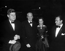 U.S. President John F. Kennedy arrives at the Dupont Theater in Washington, D.C. for a screening of the film, 16 February 1961.