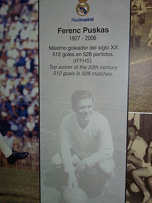 Ferenc Puskás, Top Goalscorer of the 20th century.