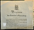 Programm auf das Liederfest 1841, Ravensburg; Ausschnitt; Museum Humpis-Quartier (Ravensburg), Leihgabe Oratorienchor Liederkranz e. V. Ravensburg