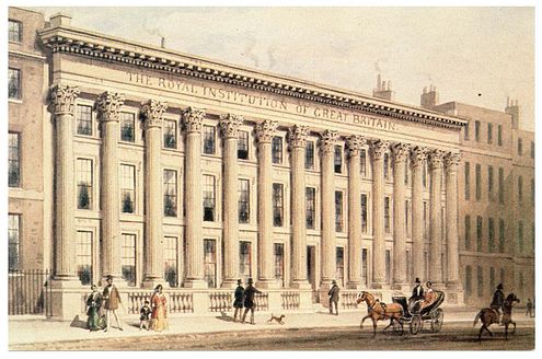 Painting of the Royal Institution by Thomas Hosmer Shepherd circa 1838. Royal Institution Shepherd TH.jpg