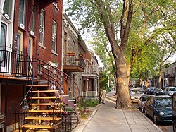 Typical residential street in Plateau-Mont-Royal, June 2005 Rue typique Montreal.JPG