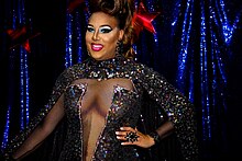 "Bam" is a joyous expression used by Alexis Mateo (pictured in 2018). Rupaul Dragcon 2018-276 (41377484424).jpg