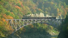 Arquivo: SL Tadami Line - Daiichi Tadamigawa Bridge, Japan.webm