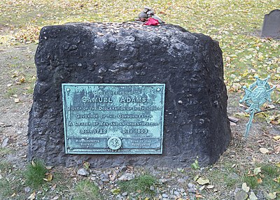 Samuel Adams grave marker in the Granary Burying Ground