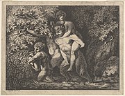 Famille satyre en déplacement, Salomon Gessner (avant 1788)