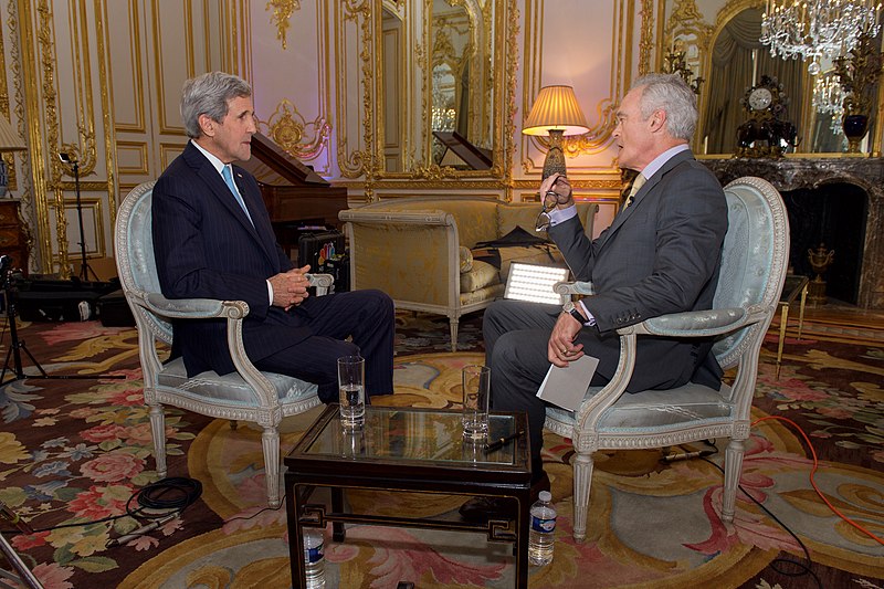File:Secretary Kerry Sits With CBS News Anchor Pelley Before Interview at U.S. Ambassador's Residence in Paris (23094119905).jpg