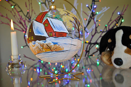 Hand-painted glass bauble