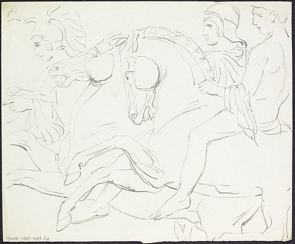 Sketches from the Elgin Marbles by William Etty. Aspiring students were expected to draw from classical sculptures as part of the admission process.