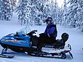 unfrequent picture of me (I am not a sport fanatic at all) in a snowmobile