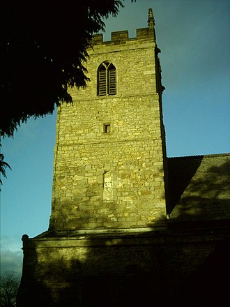 The church tower in Aycliffe Village St Andrew's Church Tower, Aycliffe Village.jpg