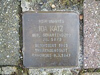 Stolperstein Ida Katz, 1, Hainstraße 31, Frankenberg, Waldeck-Frankenberg district.jpg